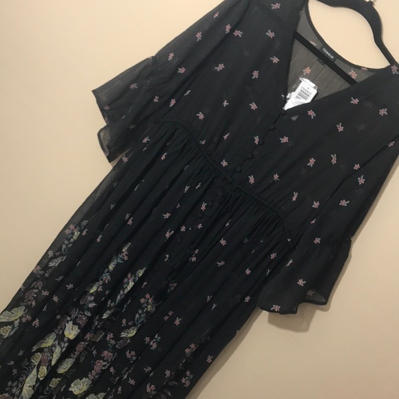 Torrid Floral Chiffon Button Front Maxi Dress 0 - Picture 5 of 11